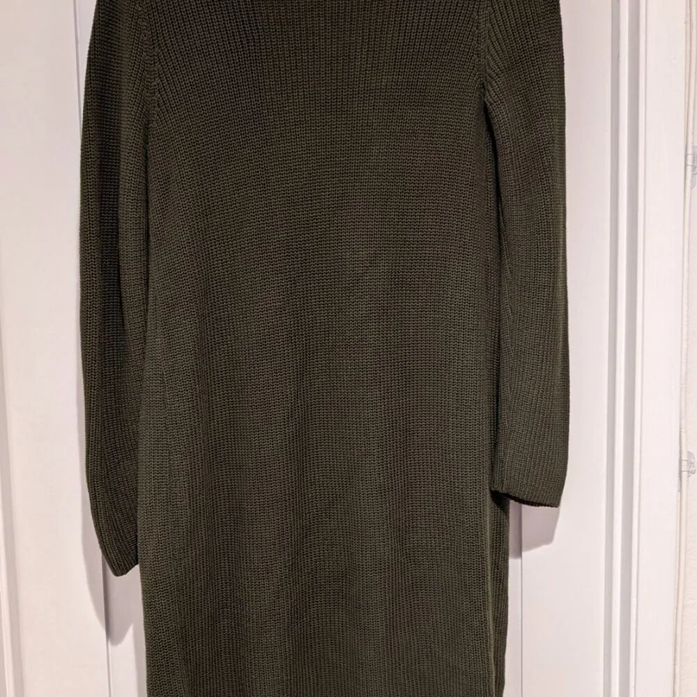 Banana Republic Open-Front Cotton Cardigan - Size Small - Olive Green NWT - Picture 3 of 10